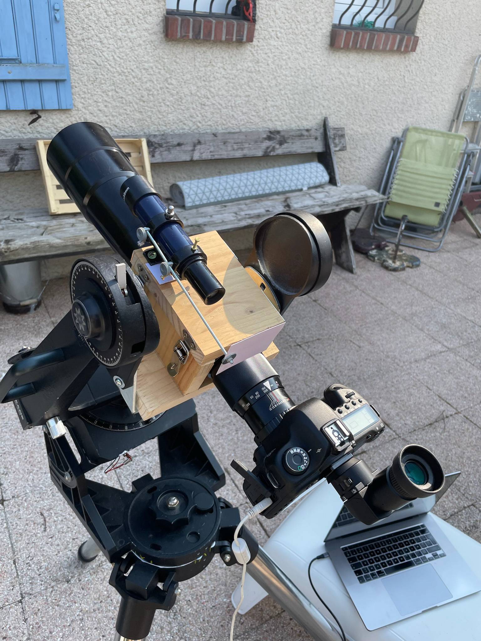 With the Canon camera and finder eyepiece attached
